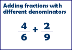 Fractions w. different denominators
